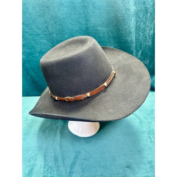 EUC Akubra The Boss Western Cowboy Hat Imperial Quality Pure Fur Felt 56 Outback - Picture 11 of 16